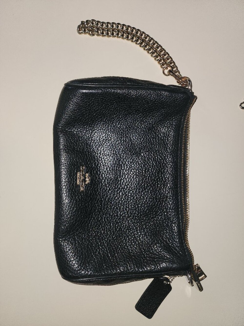 Coach Black Pebble Gold Hardware Cross Body Bag